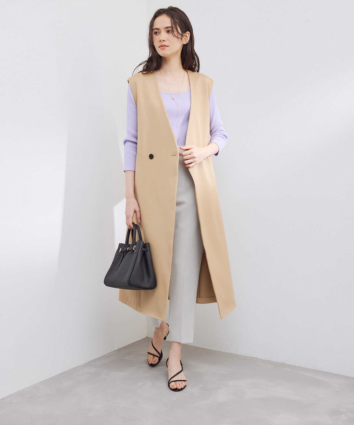 ROPE「リアルレザーナローベルトミドルバッグ」|ハンドバッグ|