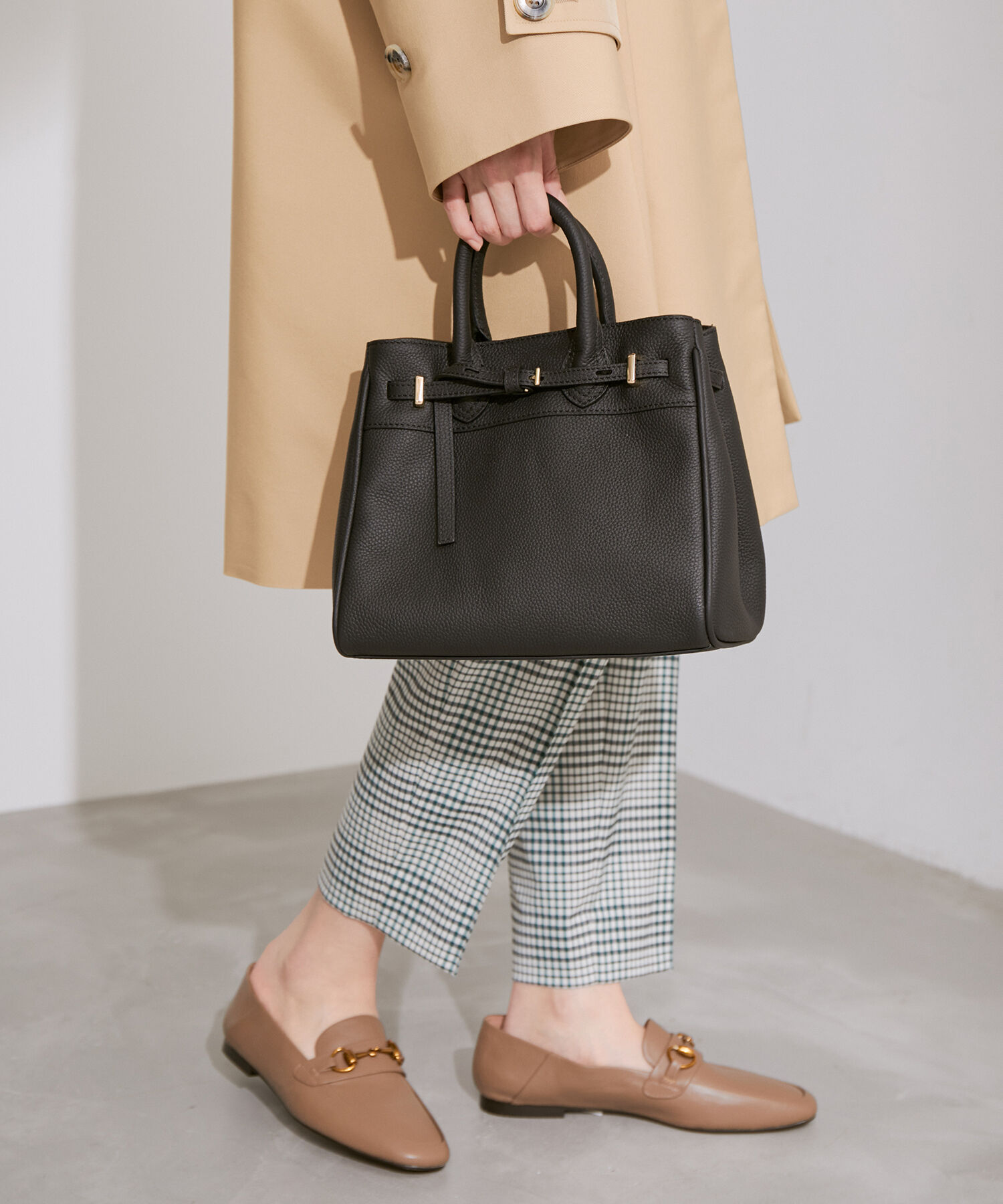 ROPE「リアルレザーナローベルトミドルバッグ」|ハンドバッグ|