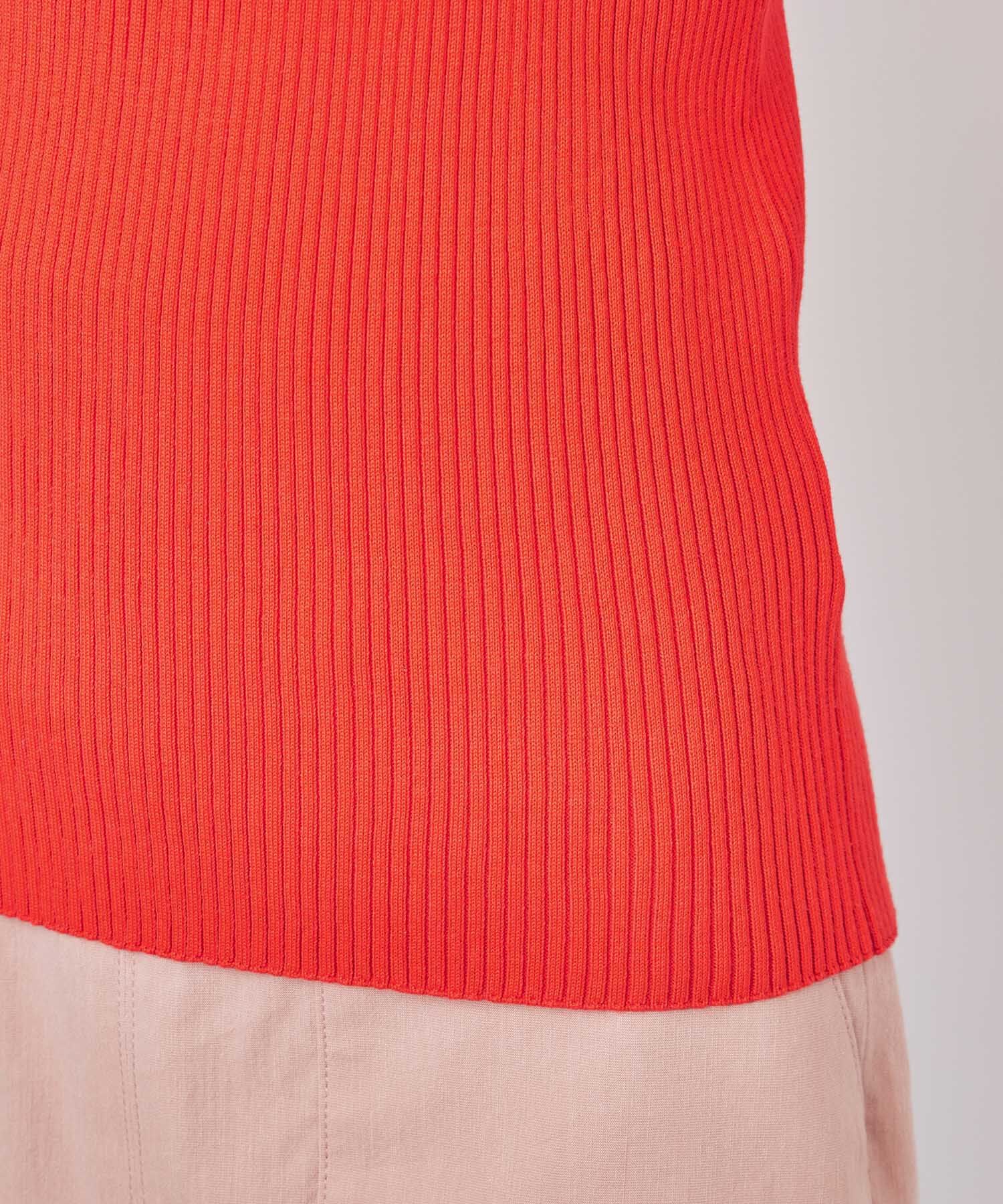 ROPE「【洗える】スクエアネック8分袖コットンリブニット」|Tシャツ・カットソー|