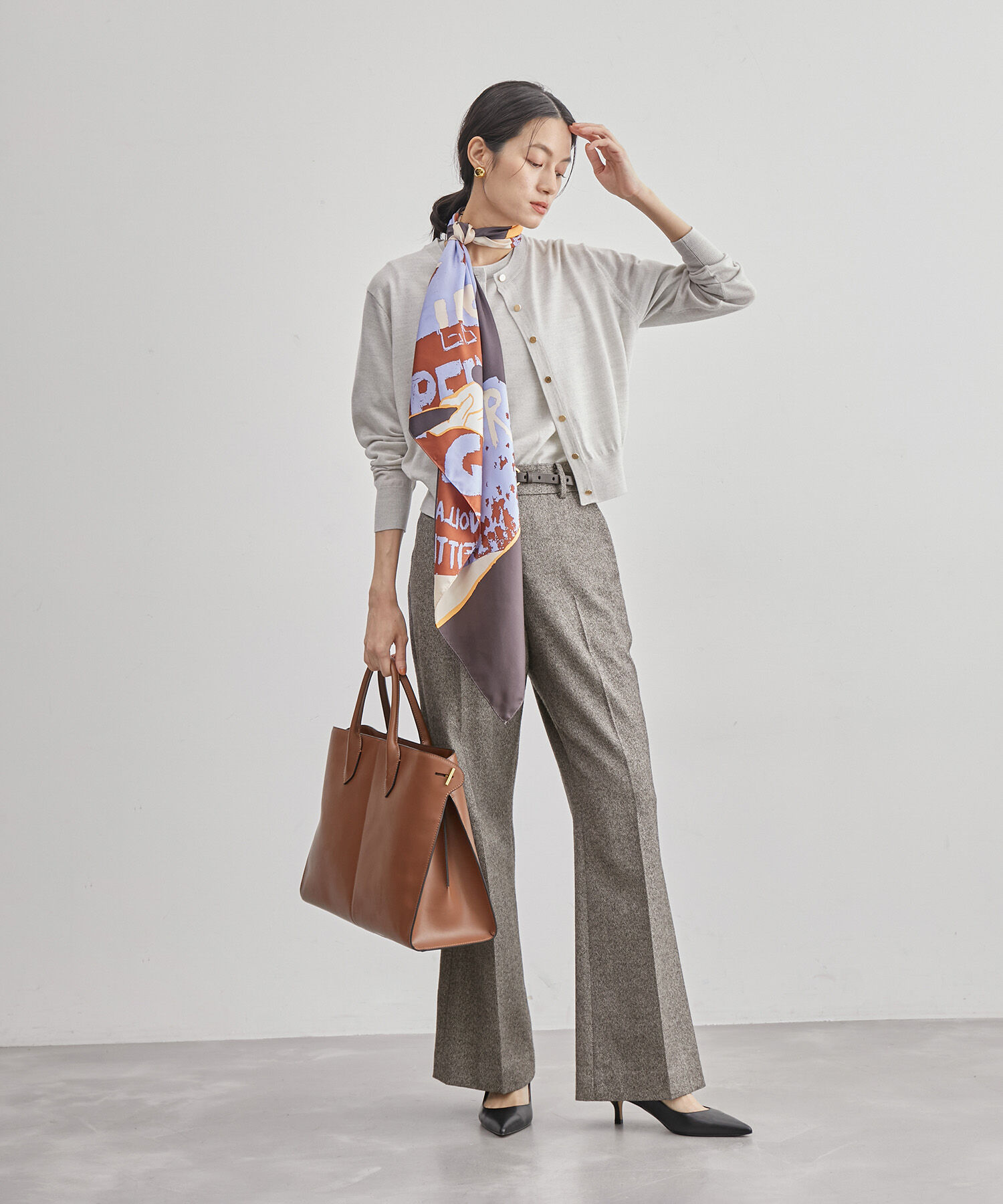 ROPE「【雑誌掲載】ヘリンボーンセミフレアーパンツ/セットアップ対応」|その他|