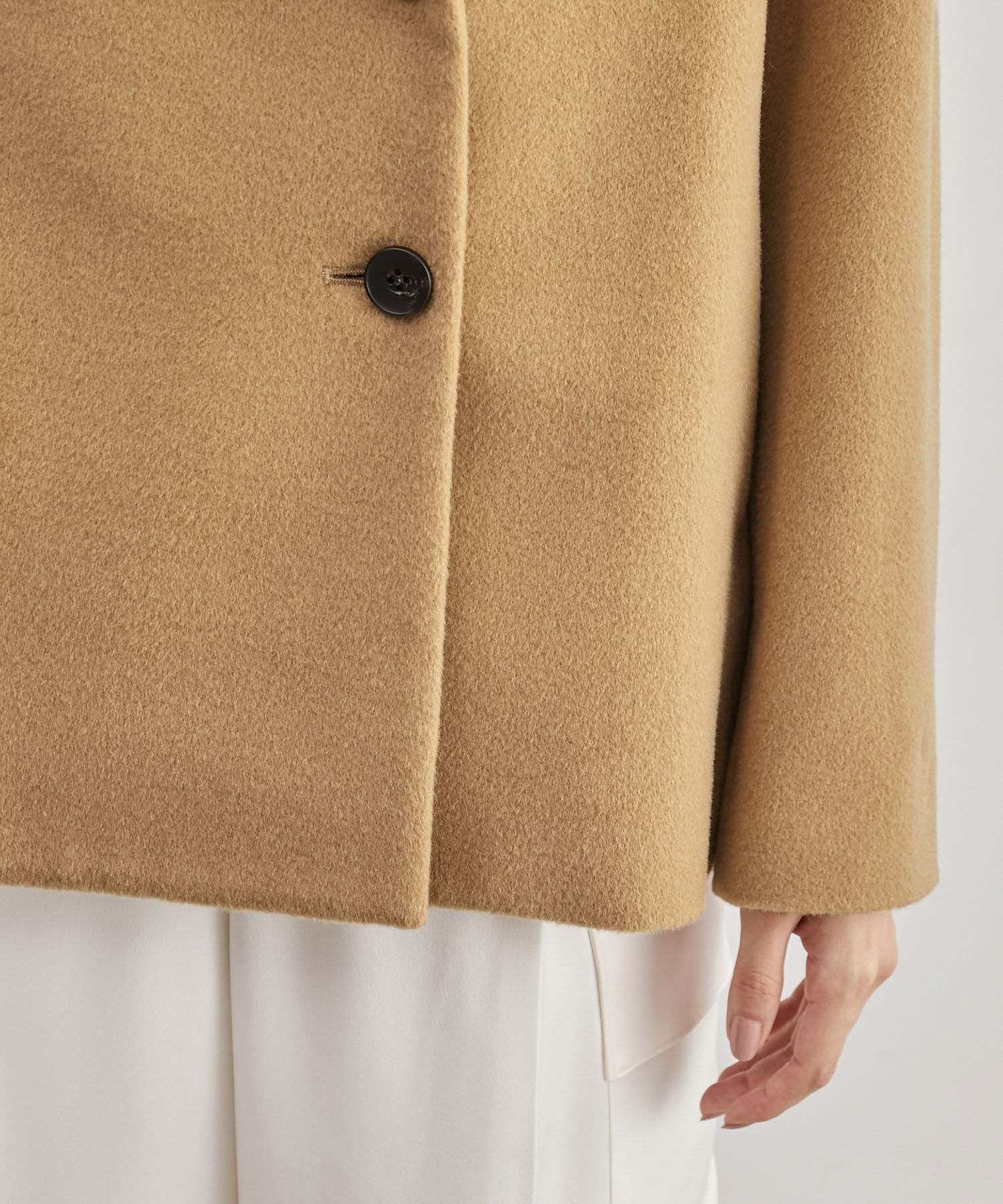 ROPE「【高評価】プレミアムカシミヤショートコート」|ステンカラーコート|