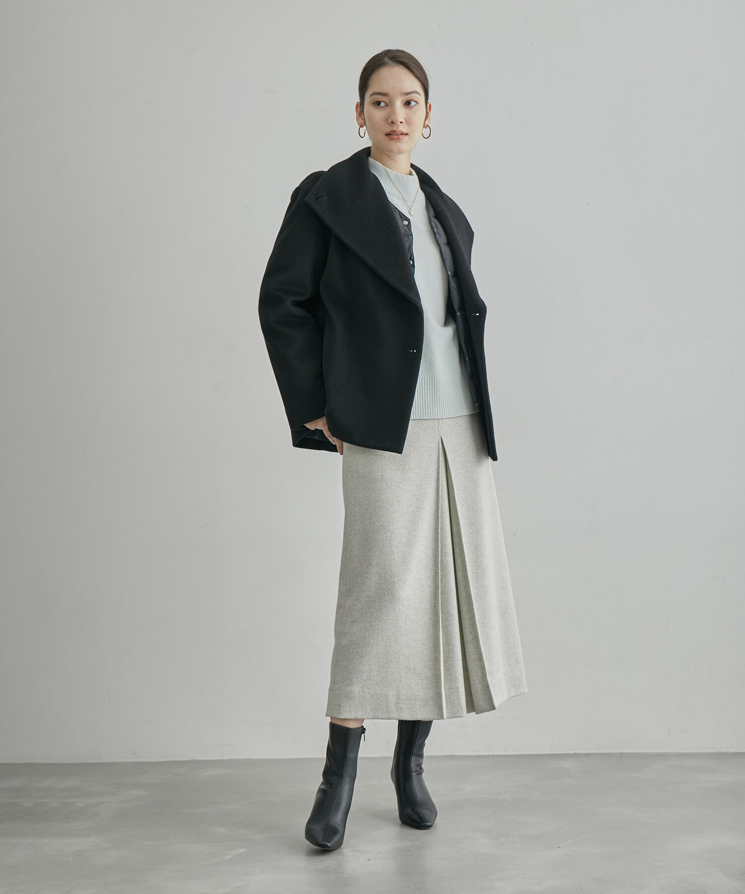 ROPE「【高評価】プレミアムカシミヤショートコート」|ステンカラーコート|