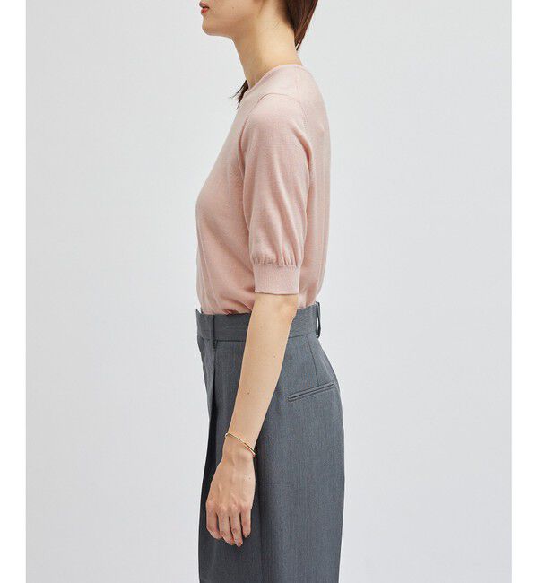 ROPE「SUPER160'sメリノウール半袖ニット【ロロ・ピアーナ社製ウール使用】/アンサンブル対応」|ニット・セーター|