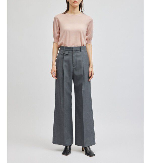 ROPE「SUPER160'sメリノウール半袖ニット【ロロ・ピアーナ社製ウール使用】/アンサンブル対応」|ニット・セーター|