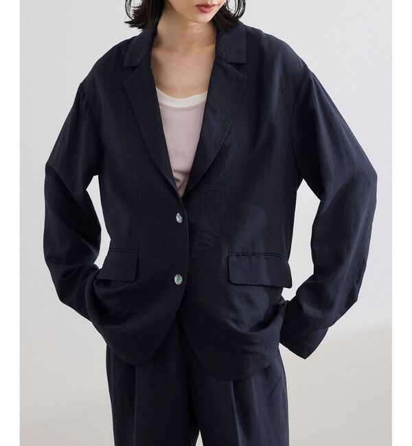 ROPE「レーヨンリネン ライトジャケット【セットアップパンツ・ワンピース対応】」|テーラードジャケット|