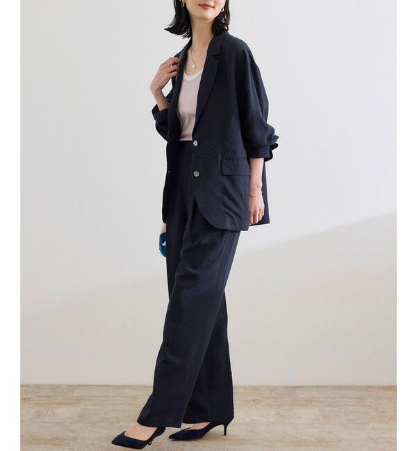 ROPE「レーヨンリネン ライトジャケット【セットアップパンツ・ワンピース対応】」|テーラードジャケット|