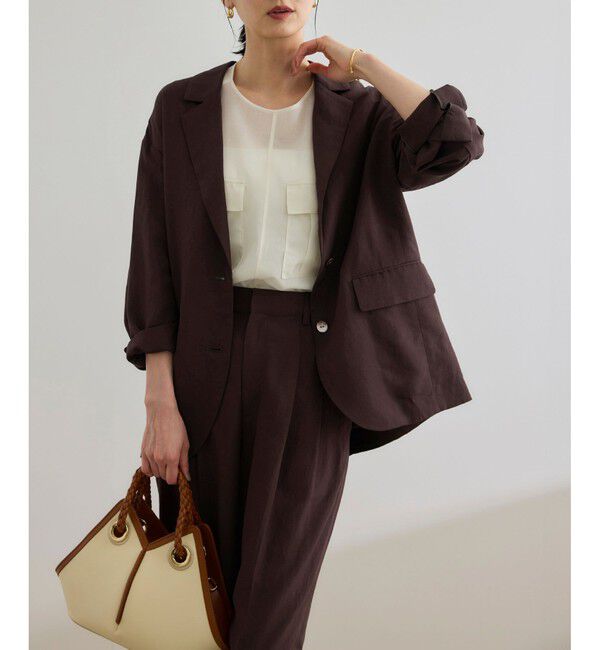 ROPE「レーヨンリネン ライトジャケット【セットアップパンツ・ワンピース対応】」|テーラードジャケット|