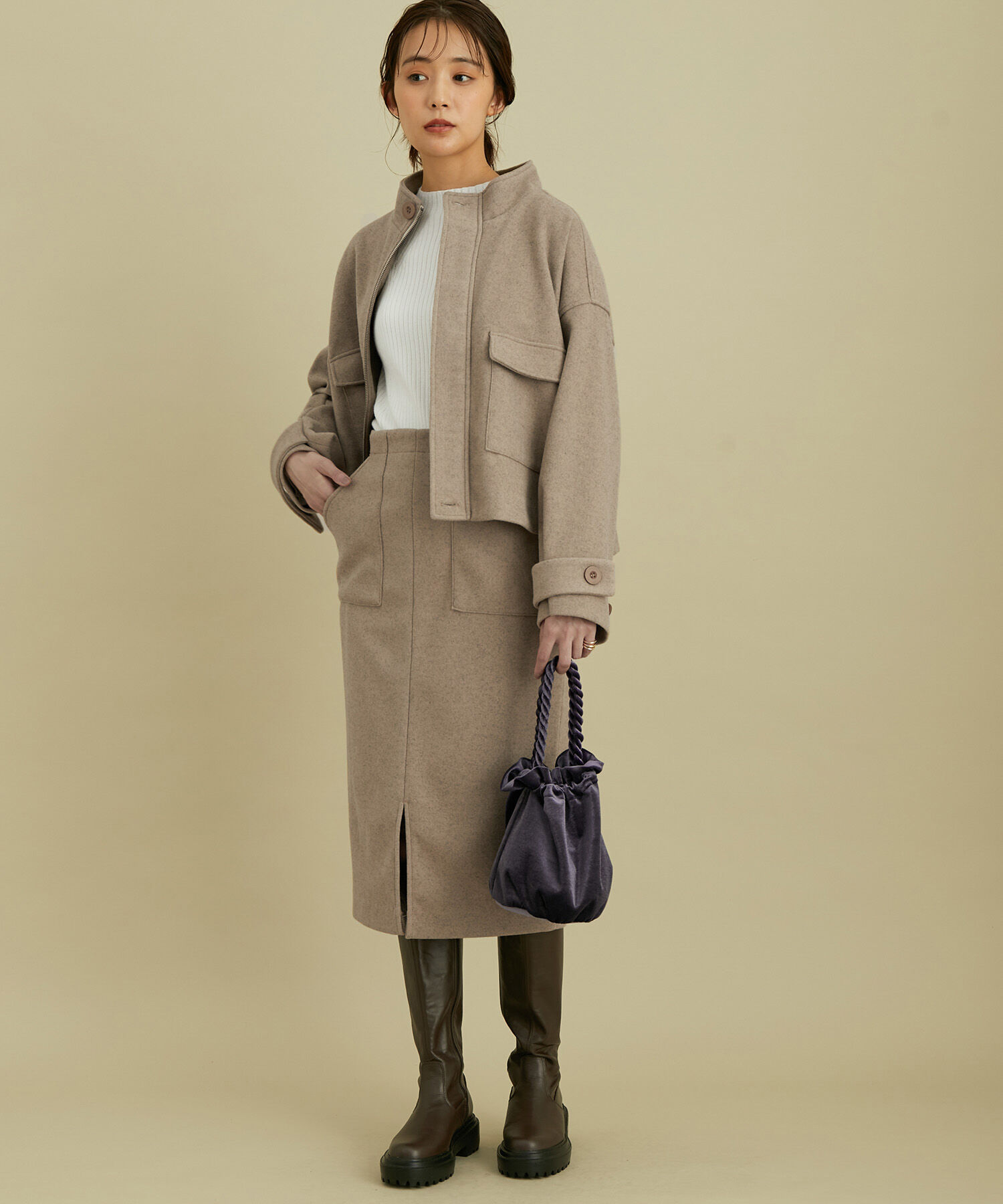 VIS「【Airy Warm】圧縮ニットソータイトスカート<セットアップ対応>」|スカート|