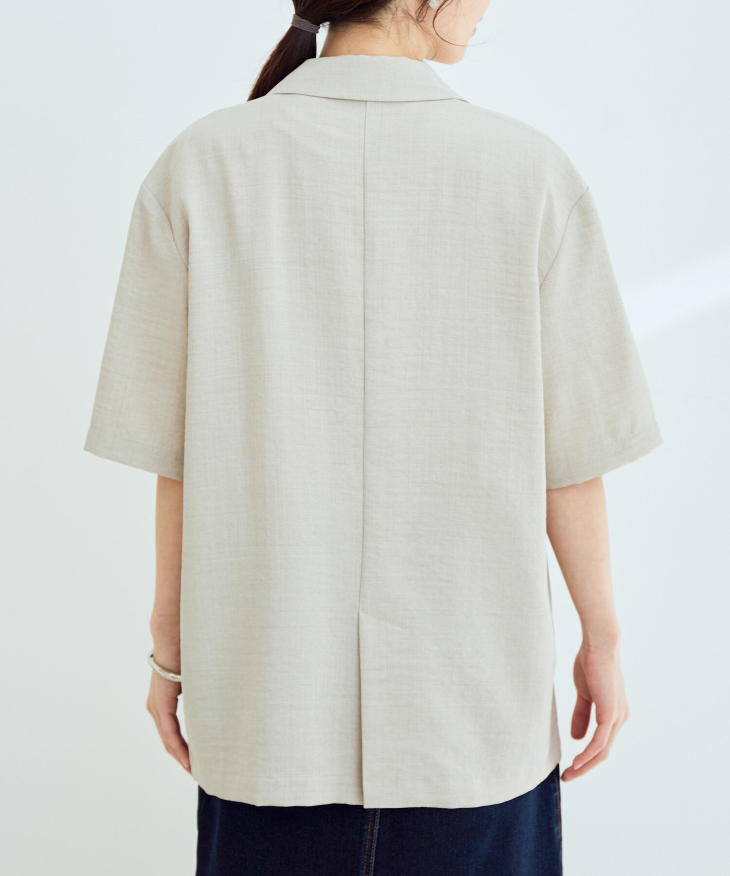 VIS「【セットアップ対応】リネンライクハーフスリーブジャケット【sustainable】」|テーラードジャケット|