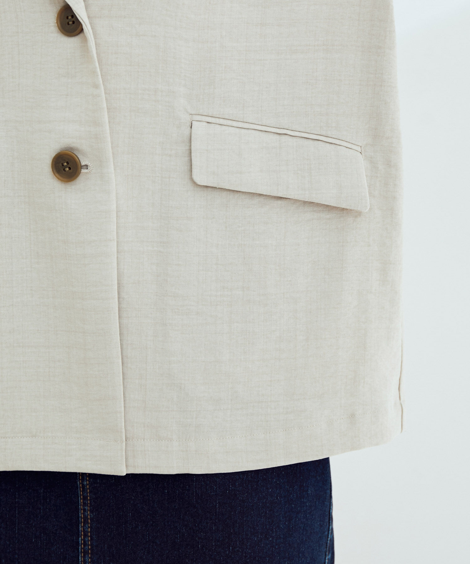 VIS「【セットアップ対応】リネンライクハーフスリーブジャケット【sustainable】」|テーラードジャケット|