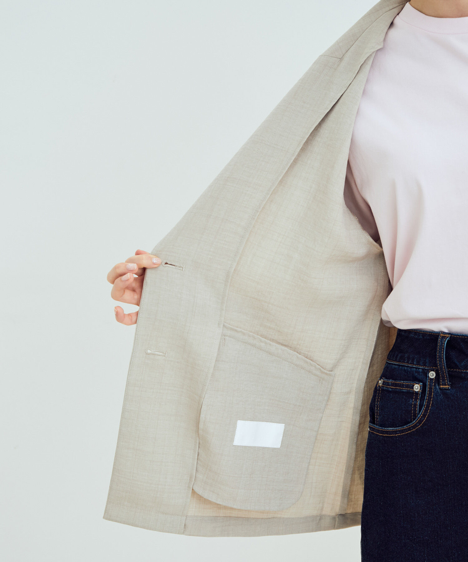 VIS「【セットアップ対応】リネンライクハーフスリーブジャケット【sustainable】」|テーラードジャケット|