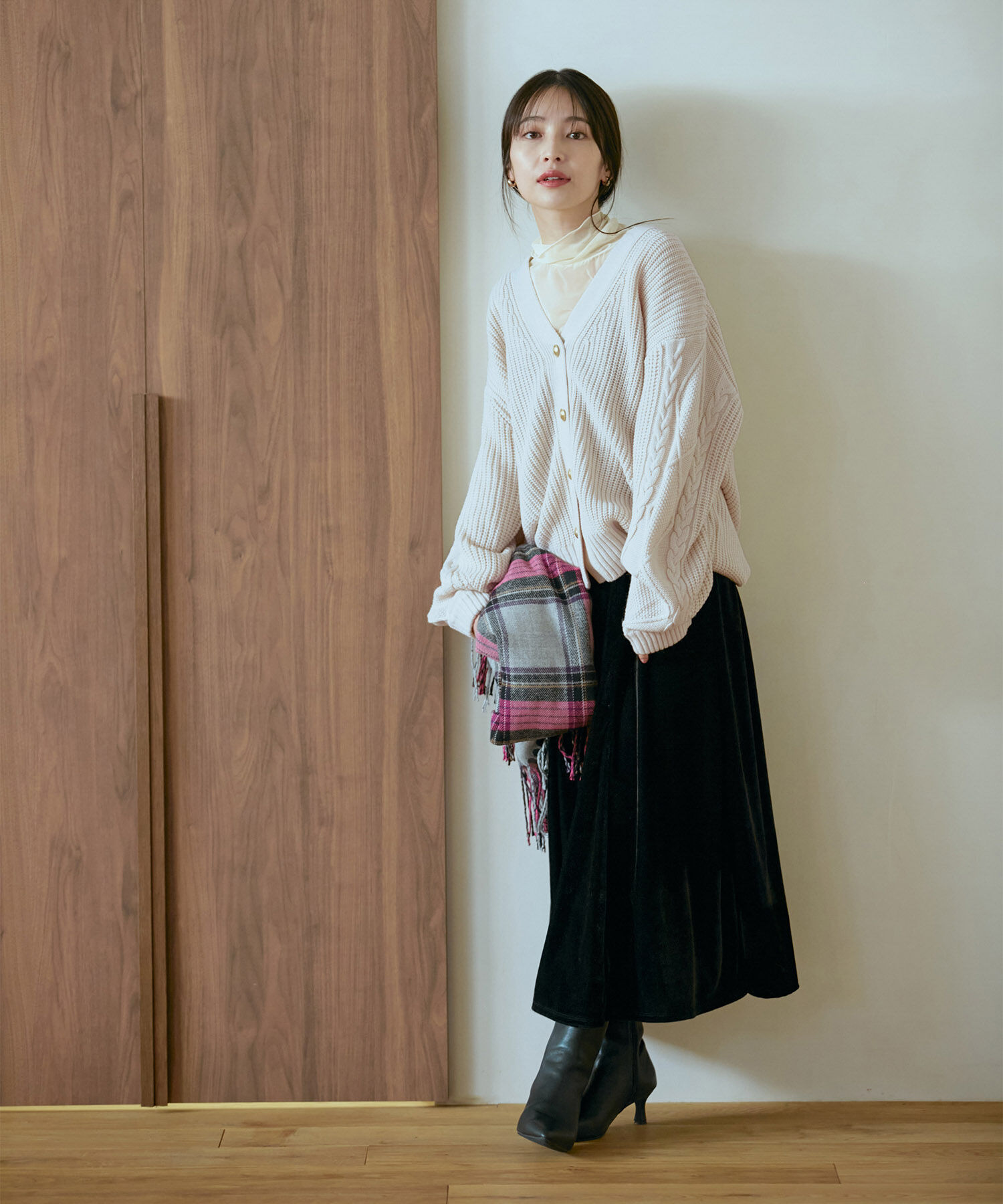 VIS「【洗える】袖ケーブルカーディガン【sustainable】」|カーディガン|