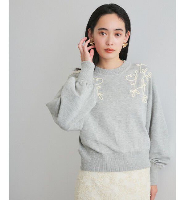 VIS「リーフコード刺繍ニットプルオーバー」|ニット・セーター|
