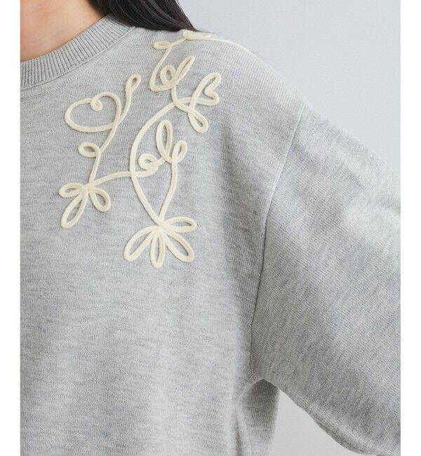 VIS「リーフコード刺繍ニットプルオーバー」|ニット・セーター|