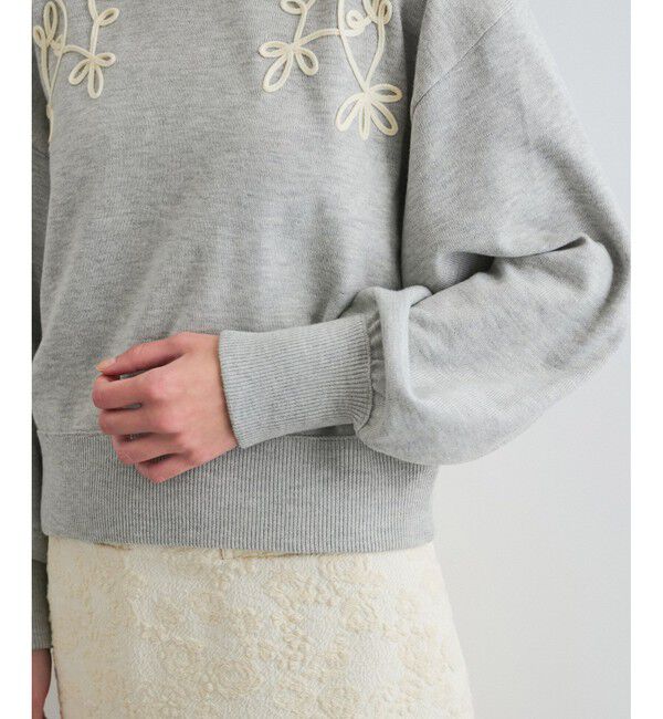 VIS「リーフコード刺繍ニットプルオーバー」|ニット・セーター|