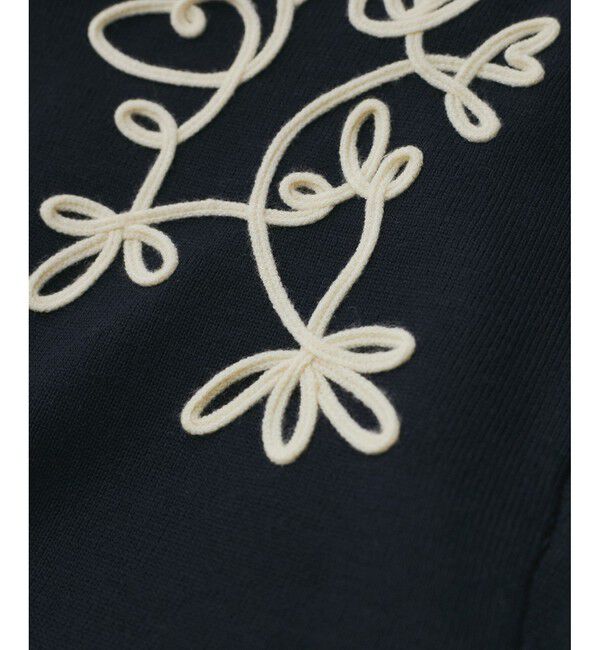 VIS「リーフコード刺繍ニットプルオーバー」|ニット・セーター|