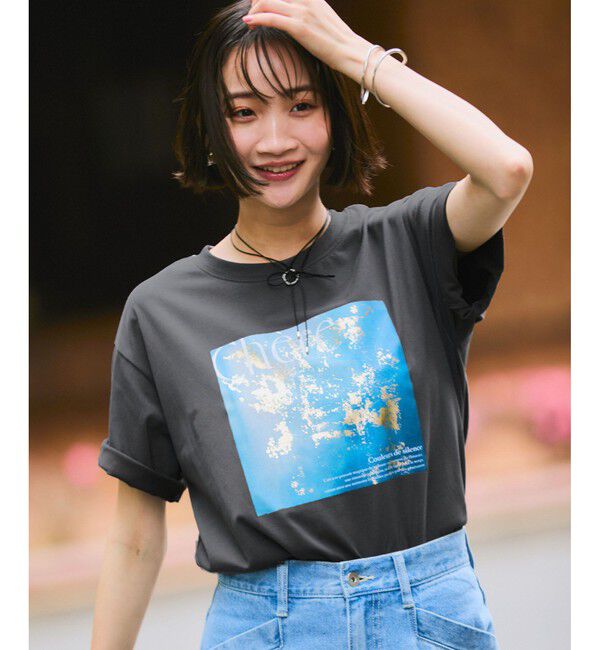 VIS「【接触冷感】箔グラフィックアートTシャツ」|Tシャツ・カットソー|