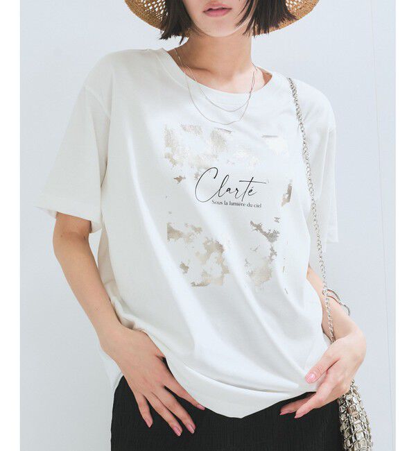 VIS「【接触冷感】箔グラフィックアートTシャツ」|Tシャツ・カットソー|ホワイト系(11)