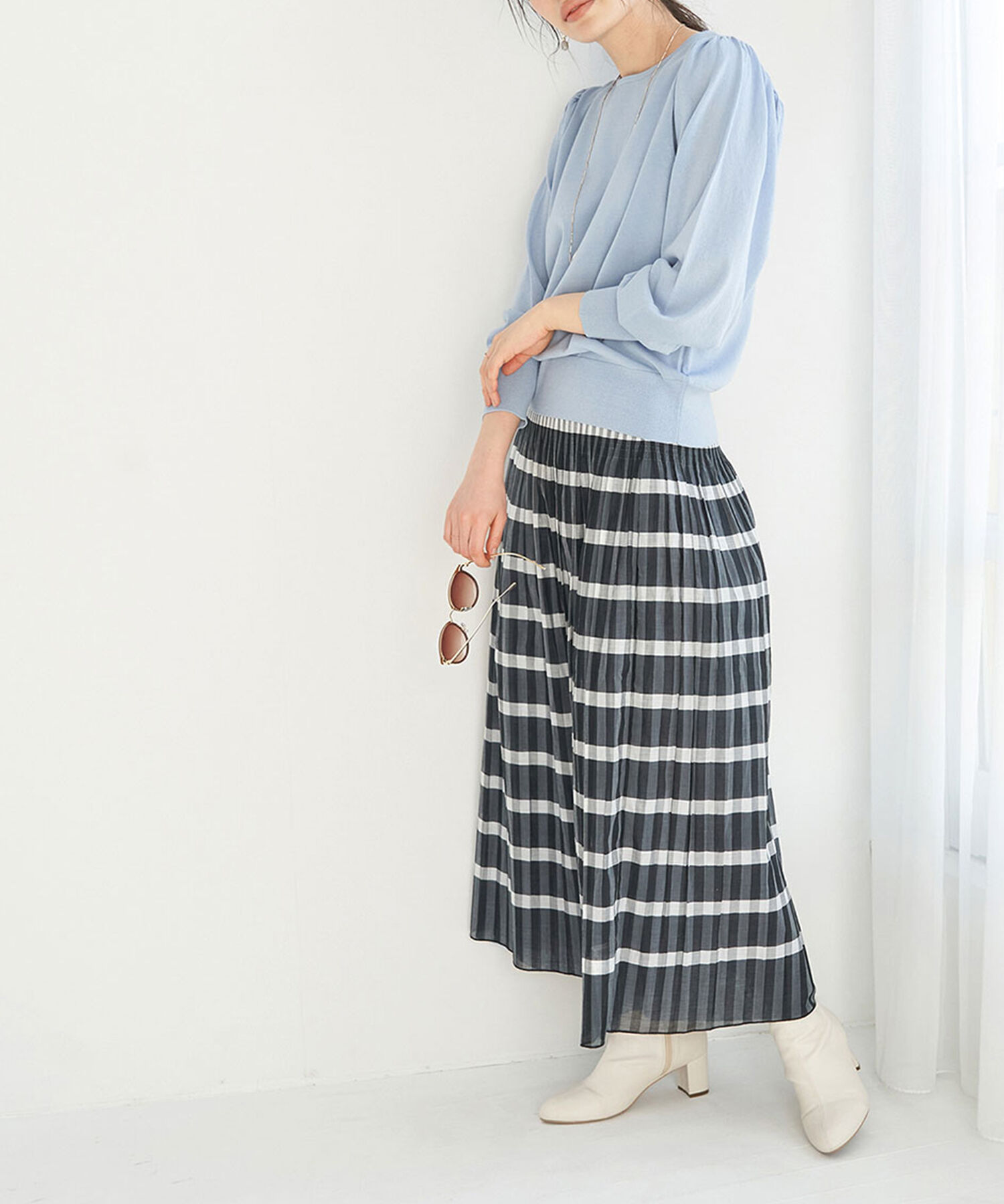 Rope&rsquo;Picnic「【emur】シアー袖コンシャスニット」|ニット・セーター|