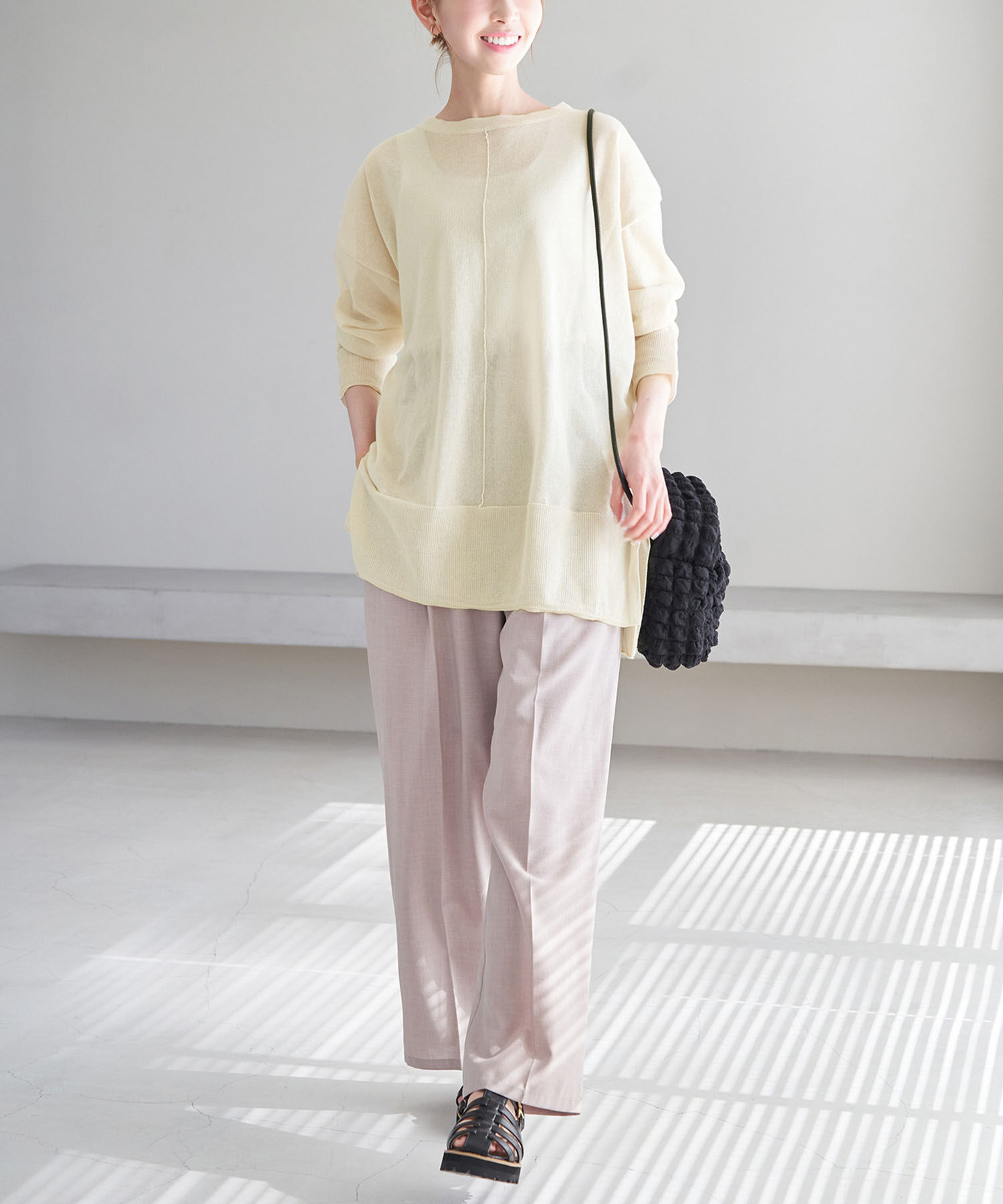 Rope&rsquo;Picnic「センターシームシアーニットチュニック」|ニット・セーター|