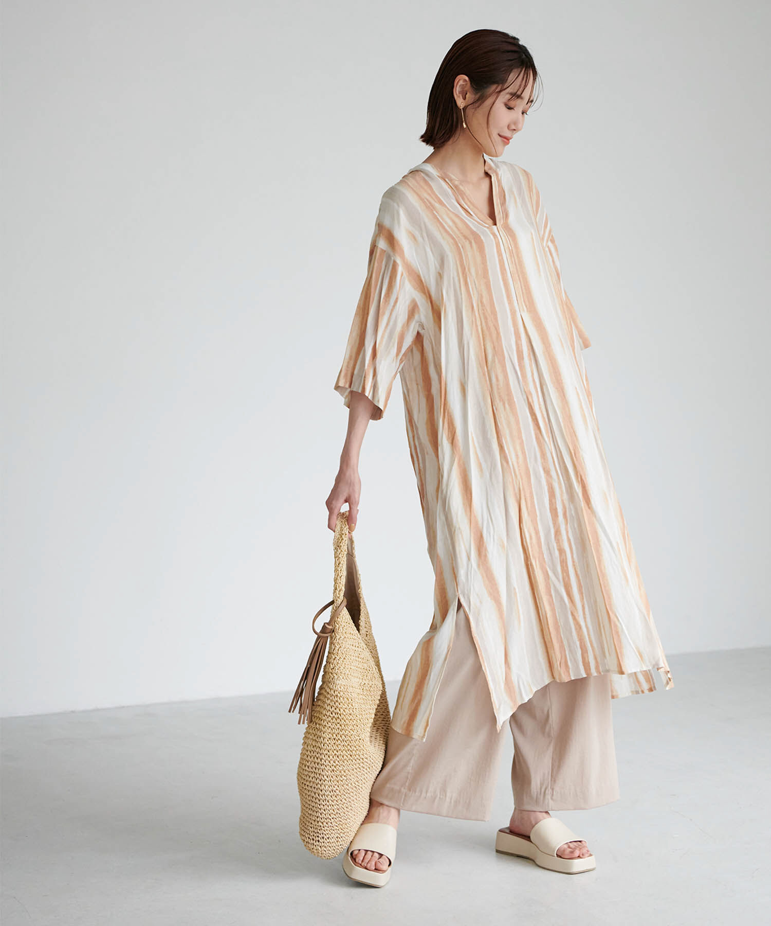 Rope&rsquo;Picnic「手書き風ストライプシャツワンピース」|その他|