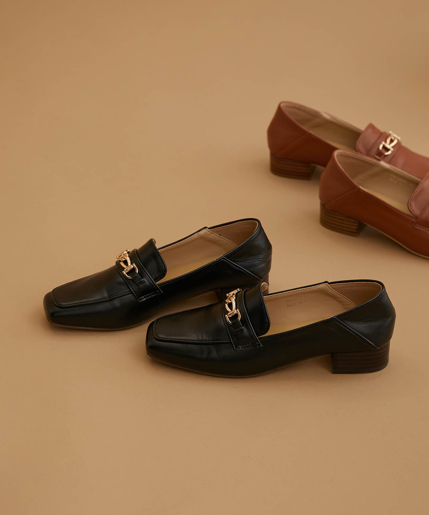 ROPE PICNIC PASSAGE「【一部店舗限定】スクエアトゥビット付きバブーシュローファー」|ローファー|ブラック(01)