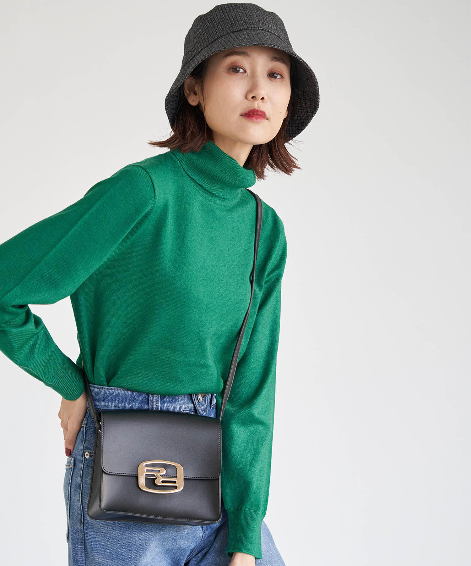 Rope&rsquo;Picnic「アンチピリング天竺タートルネックプルオーバー」|ニット・セーター|グリーン(30)