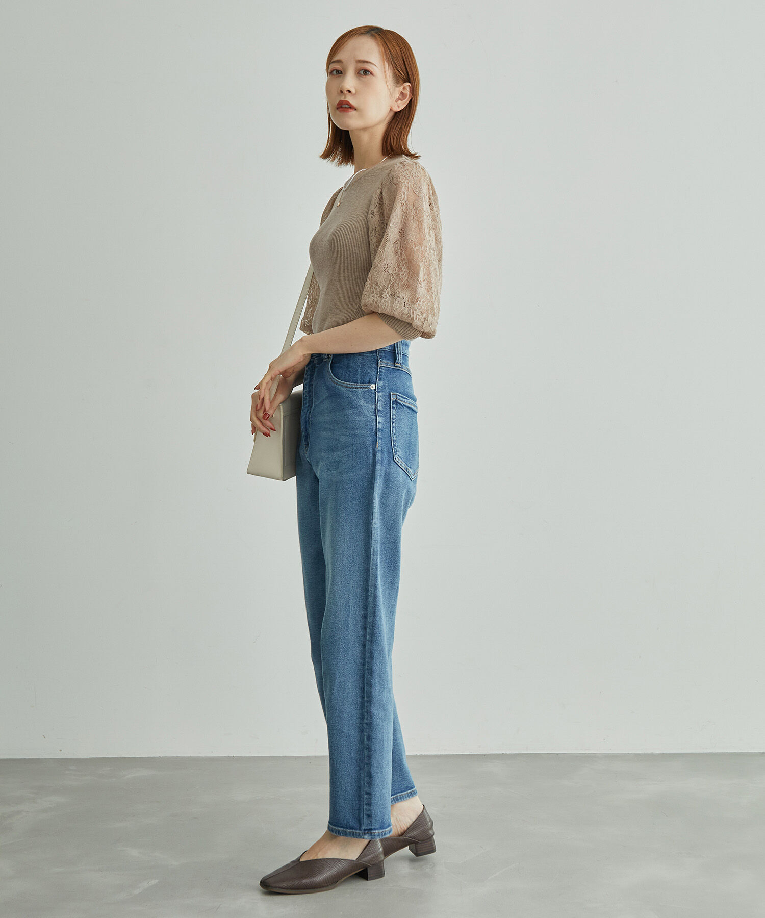 Rope&rsquo;Picnic「袖レースニットプルオーバー」|ニット・セーター|