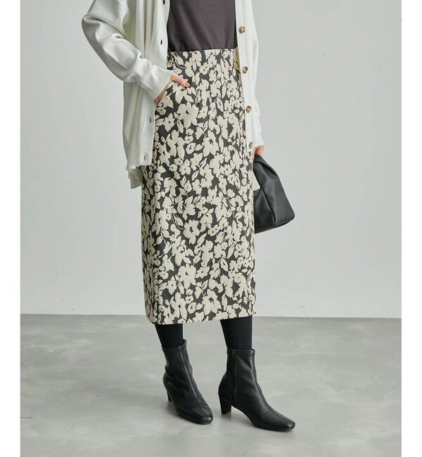 Rope&rsquo;Picnic「フラワージャガードスリムスカート」|スカート|
