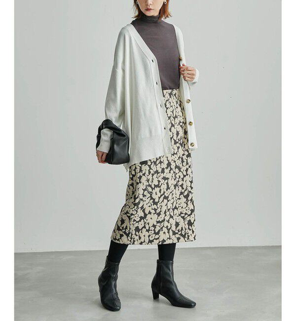 Rope&rsquo;Picnic「フラワージャガードスリムスカート」|スカート|