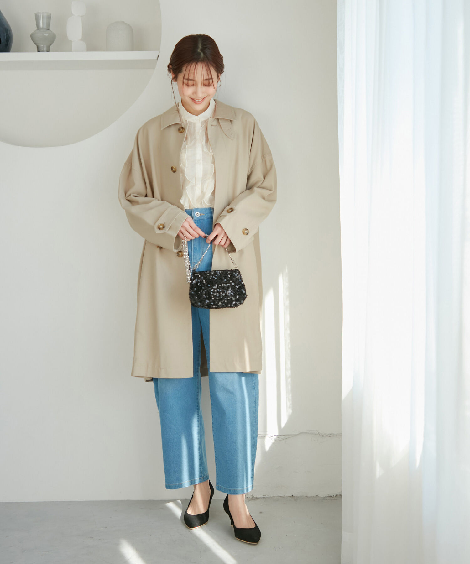 Rope&rsquo;Picnic「撥水加工/ステンカラーコート スプリングコート」|ステンカラーコート|