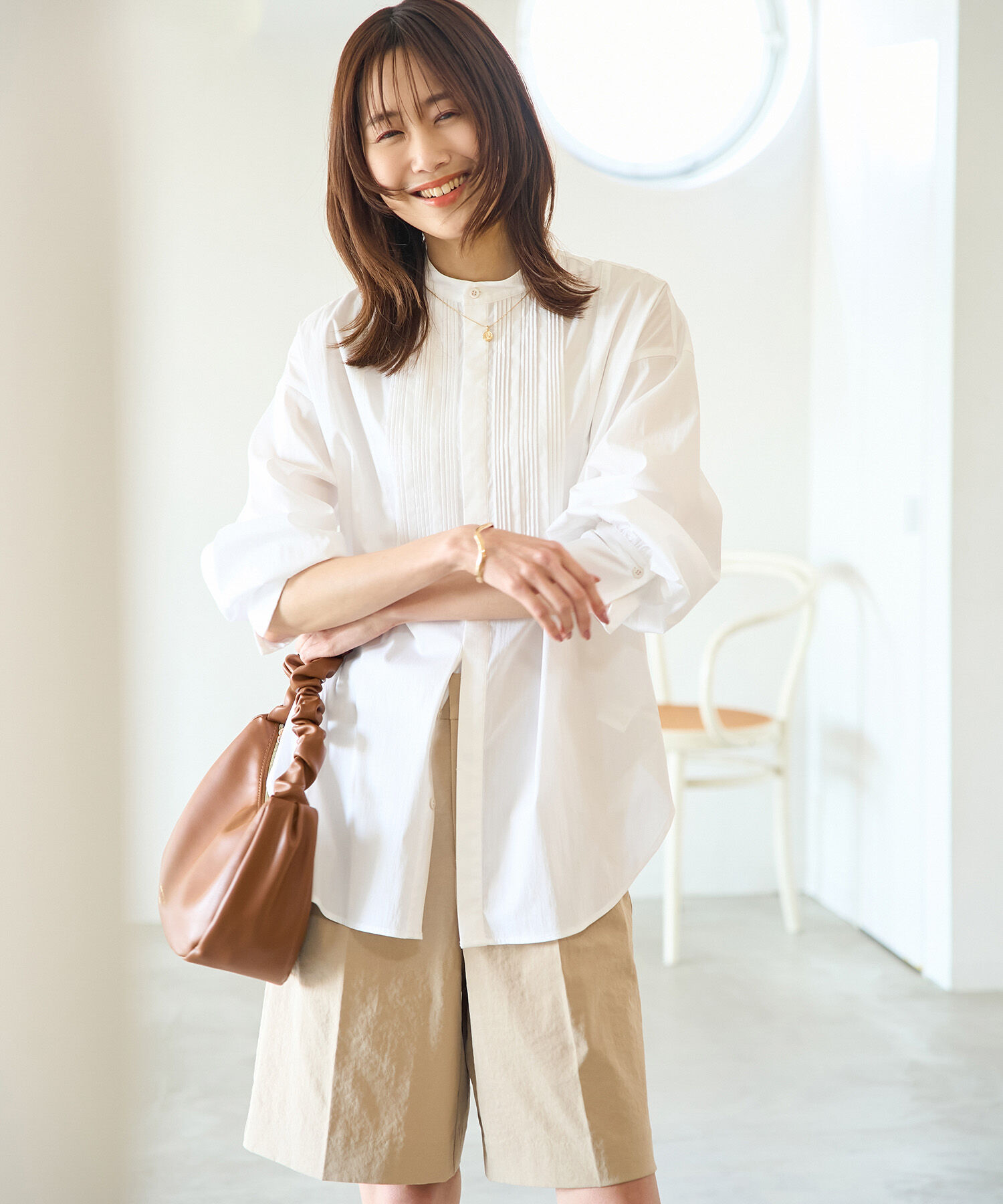 Rope&rsquo;Picnic「ピンタックシャツブラウス/リンクコーデ」|シャツ・ブラウス|オフホワイト(15)