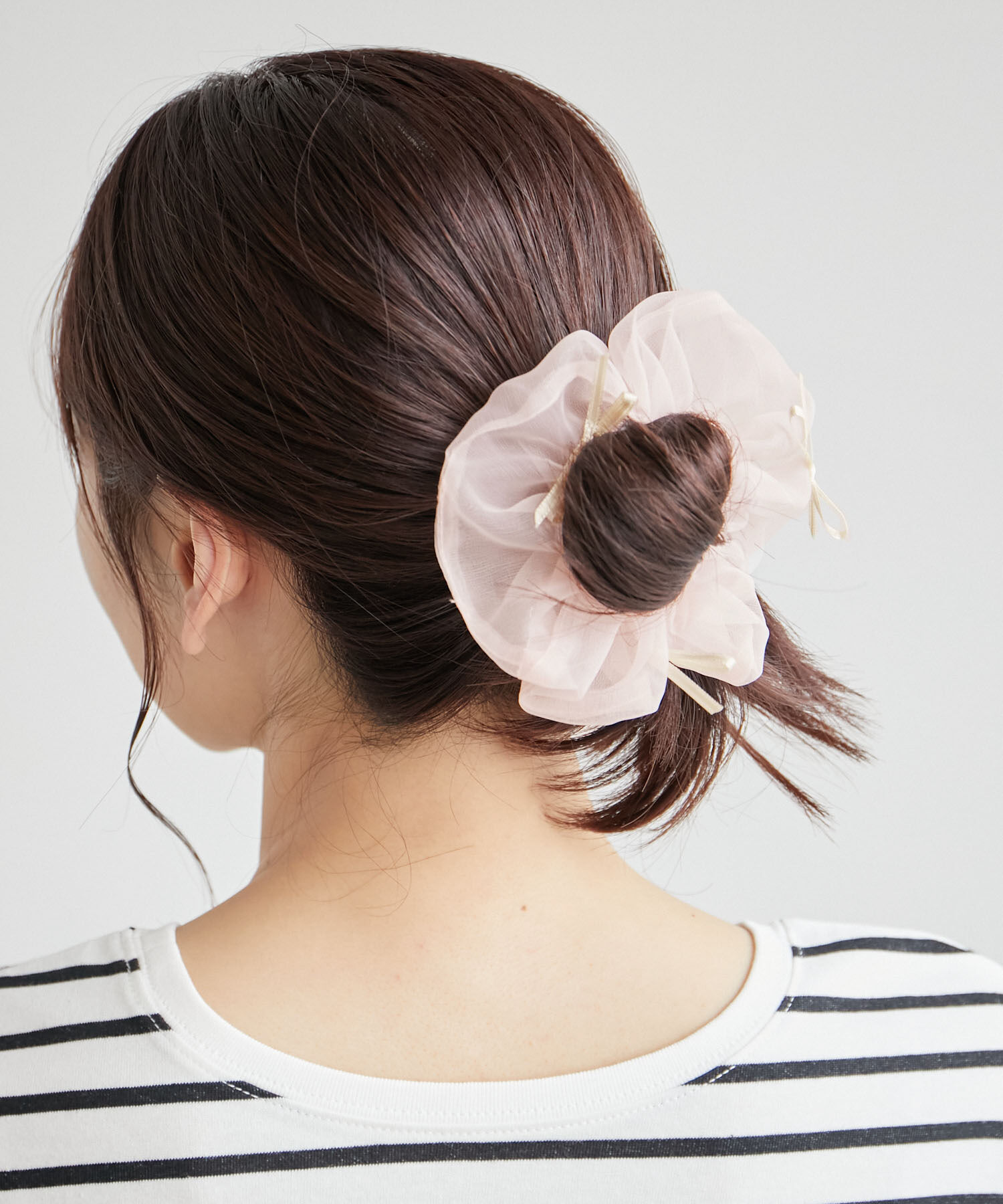 ROPE PICNIC PASSAGE「オーガンジーミニリボンシュシュ」|ヘアゴム・シュシュ|ピンク系(65)