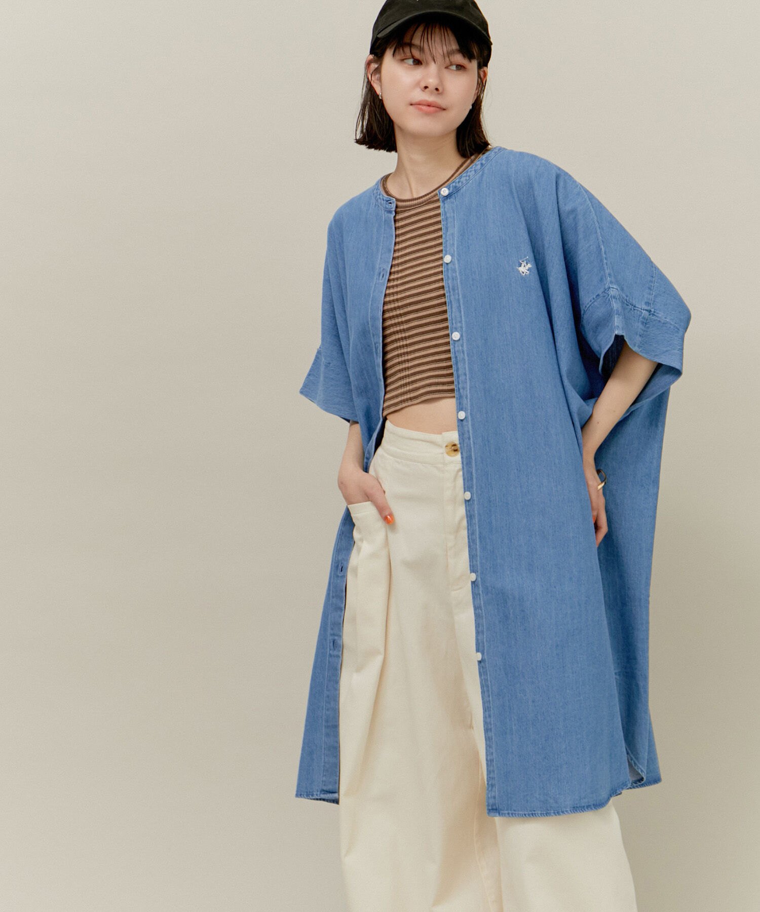 ROPE' PICNIC R「【BEVERLY HILLS POLO CLUB】バンドカラーシャツ」|シャツ・ブラウス|サックス(48)