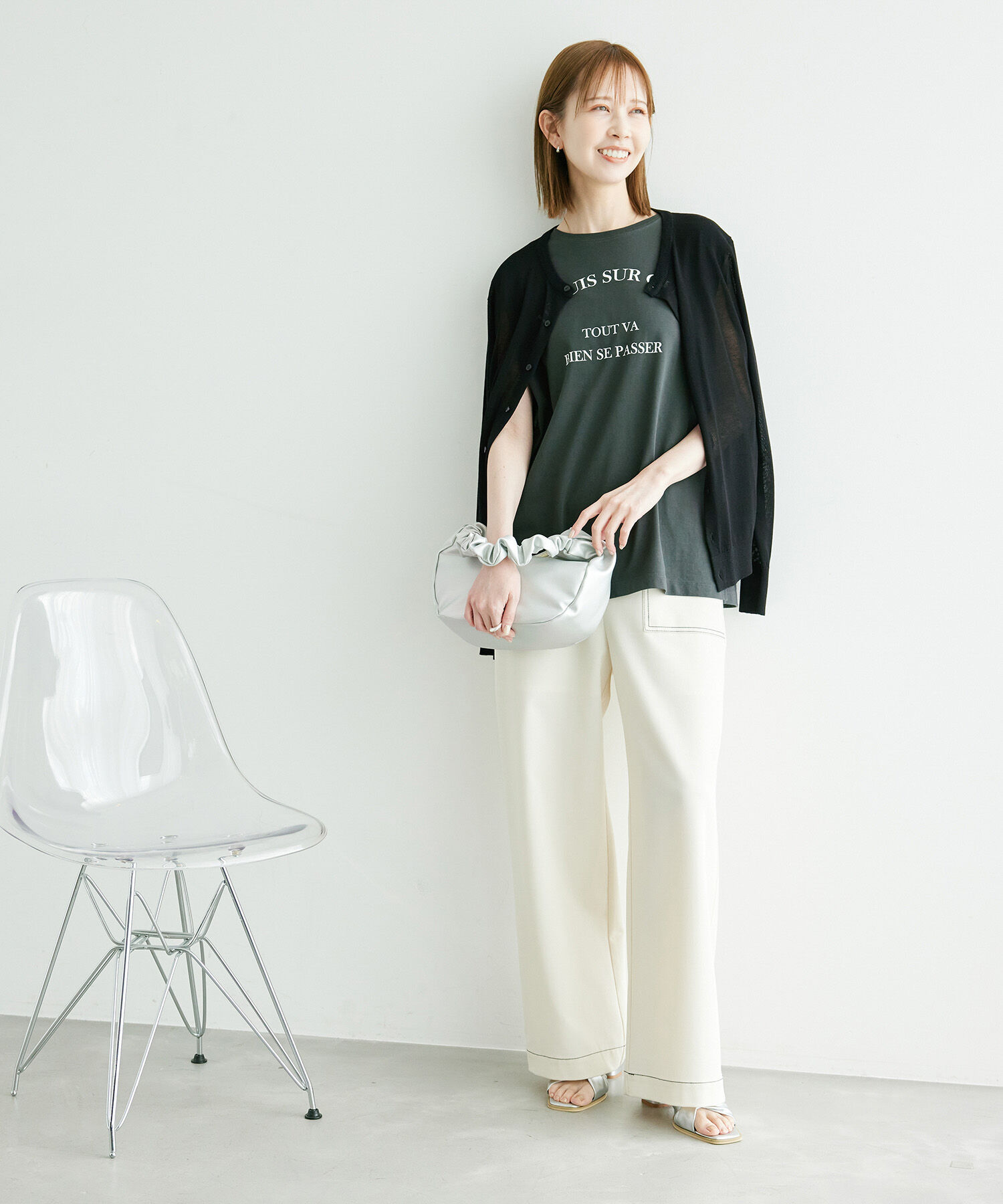 Rope&rsquo;Picnic「シアークルーカーディガン/UVケア・冷感・洗濯機OK」|カーディガン|