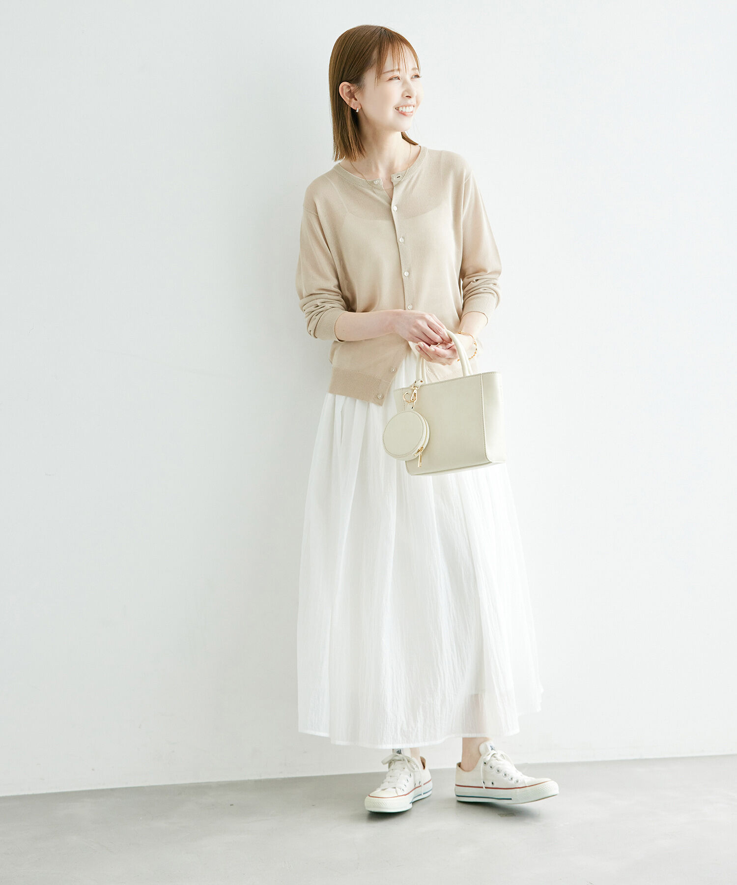 Rope&rsquo;Picnic「シアークルーカーディガン/UVケア・冷感・洗濯機OK」|カーディガン|