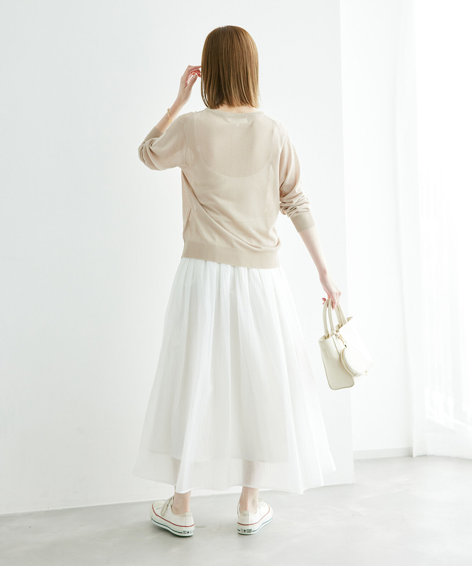 Rope&rsquo;Picnic「シアークルーカーディガン/UVケア・冷感・洗濯機OK」|カーディガン|