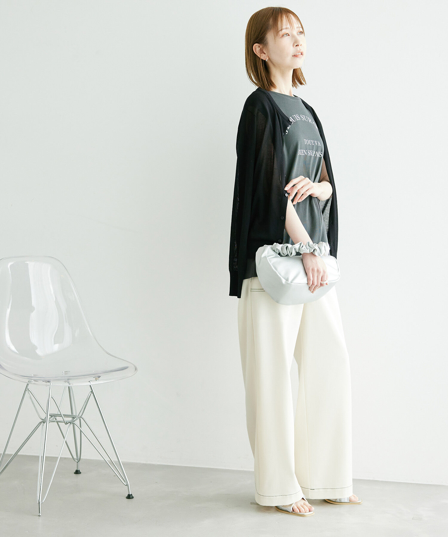 Rope&rsquo;Picnic「シアークルーカーディガン/UVケア・冷感・洗濯機OK」|カーディガン|