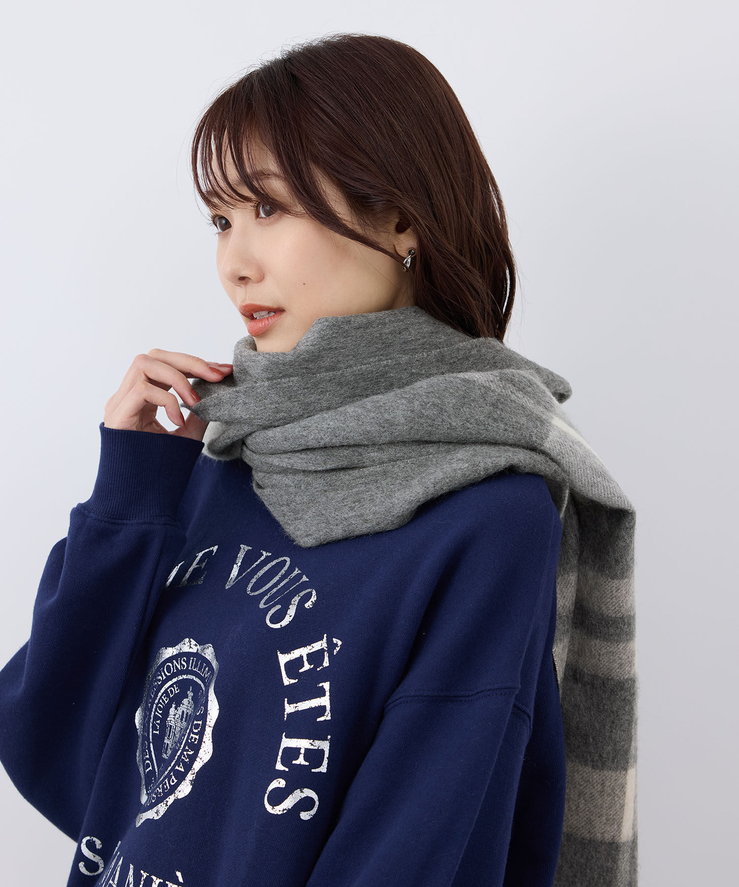 ROPE PICNIC PASSAGE「ウールチェックストール」|ストール|