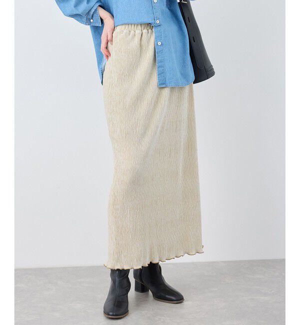 Rope&rsquo;Picnic「ベロアプリーツタイトロングスカート」|スカート|