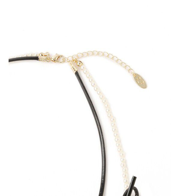 ROPE PICNIC PASSAGE「コードリボン&times;パール2連ショートネックレス」|ネックレス|