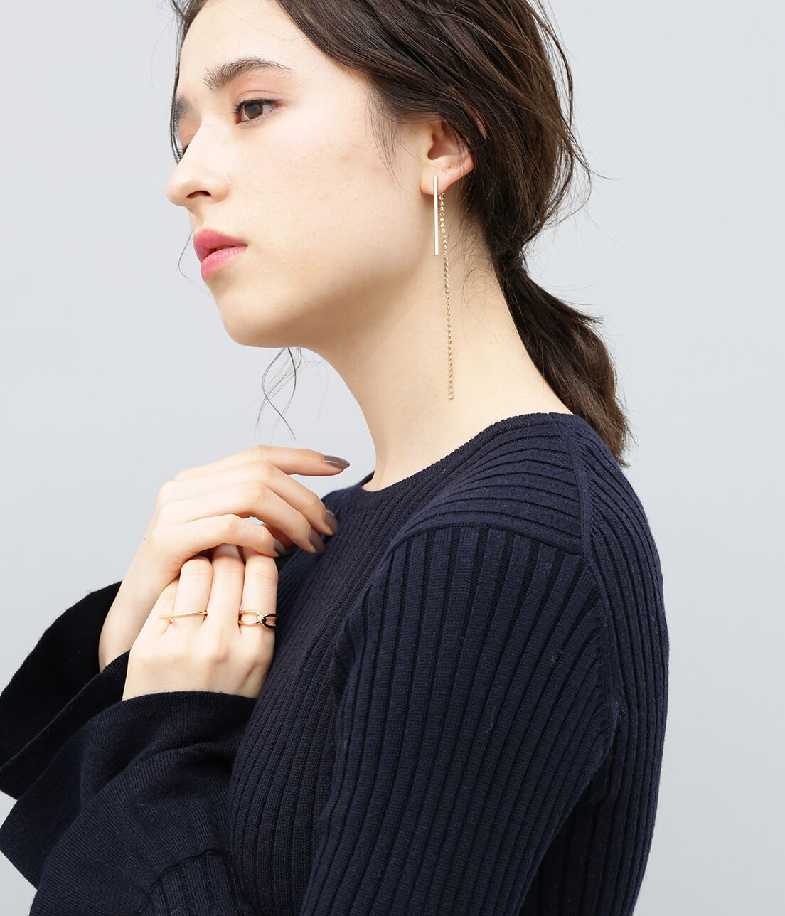 ADAM ET ROPE'「ドロップドットピアス」|ピアス|