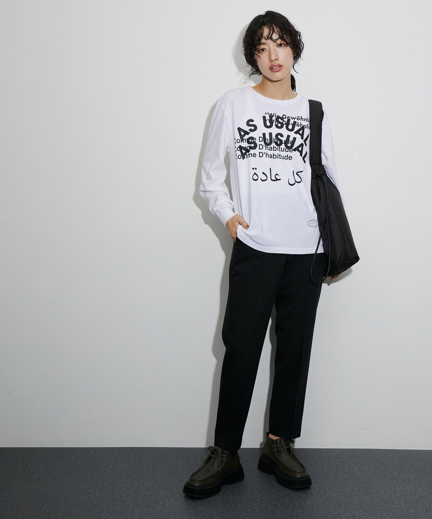 ADAM ET ROPE'「【サステナブル】スリムスラックス」|スラックス|