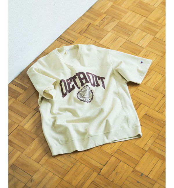ADAM ET ROPE'「《別注》【Champion】REVERSE WEAVE SHORT SLEEVE SWEATSHIRT」|Tシャツ・カットソー|クリーム(83)