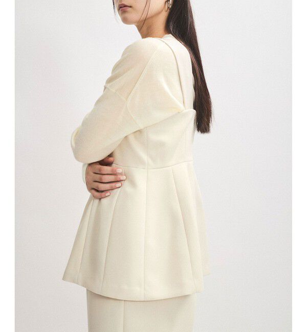 ADAM ET ROPE'「【逸品】・【サステナブル】ペプラムロンパース」|オールインワン|