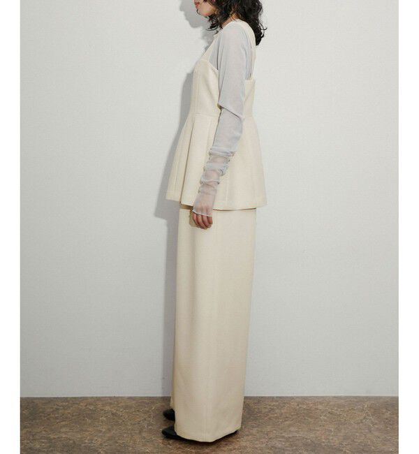 ADAM ET ROPE'「【逸品】・【サステナブル】ペプラムロンパース」|オールインワン|