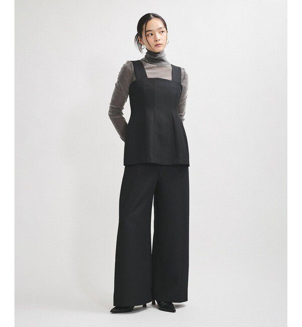 ADAM ET ROPE'「【逸品】・【サステナブル】ペプラムロンパース」|オールインワン|