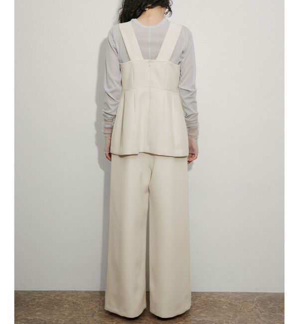 ADAM ET ROPE'「【逸品】・【サステナブル】ペプラムロンパース」|オールインワン|