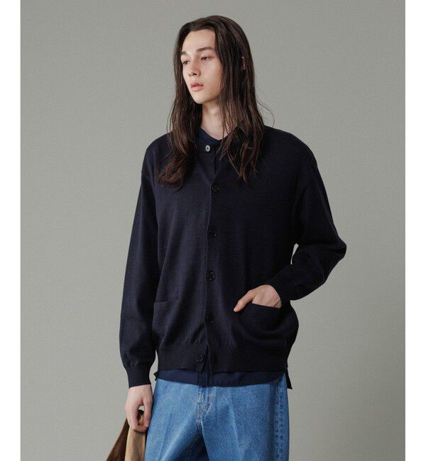 ADAM ET ROPE'「コットンシルク オーバーサイズ クルーネックカーディガン / 2WAY / ユニセックス」|カーディガン|