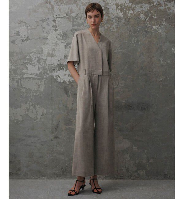 ADAM ET ROPE'「【EMOELLE】ハーフスリーブVネックオールインワン」|オールインワン|